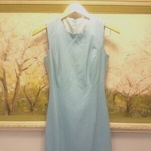 Small Light Blue Linen Ladies Light Blue / Turquoise Lined Dress